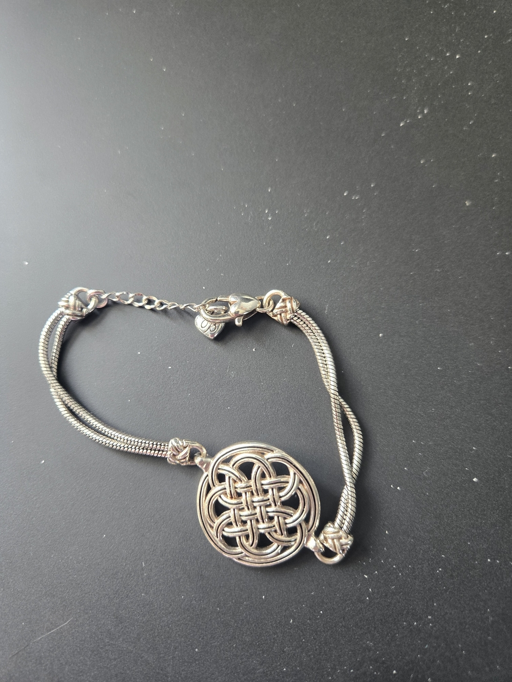Brighton Silver Celtic Knot Round Pendant Bracelet